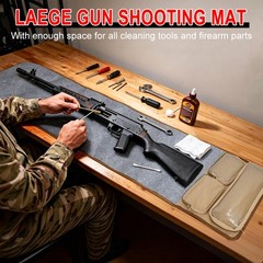 Heavy Duty Gun Cleaning Mat Portable Roll Up Rifle Pistol Clean Pad with Pockets