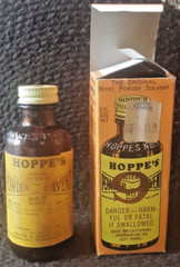 VINTAGE Hoppe’s Nitro Powder Solvent #9 Original (Empty) Bottle and Packaging