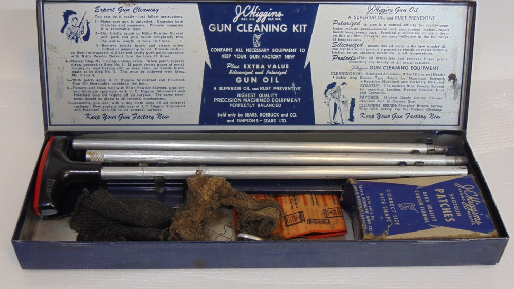 Vintage Gun Cleaning Kit JC Higgins 2140 Sears Roebuck Tin Simpsons Collectible