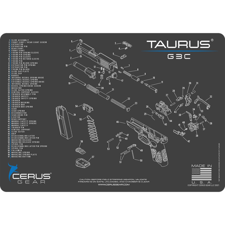 Taurus G3C Pro Armorers Premium Bench Cleaning Mat Cerus Gear