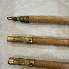 Vintage Gun Cleaning Rod Wood Brass And Metal 3 Piece Copper With Case