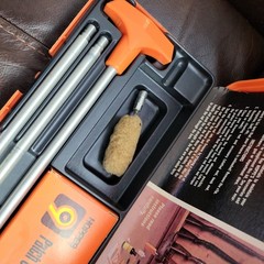 Vintage Hoppe’s No. 9 Shotgun Cleaning Kit Orange Plastic Storage Case Partial