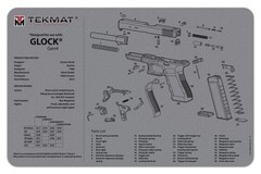 Tekmat Armorers Cleaning Mat 11″x17″ For Glock Gen 4 Grey – 17-GLOCKG4-GY
