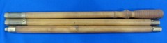 VINTAGE SHOTGUN WOOD CLEANING RODS (4 TOTAL) BRASS CONNECTORS AND ACCESSORIES