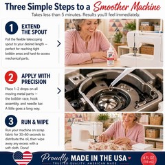 Premium Sewing Machine Oil with Zoom Spout Oiler | 4FL OZ of Stainless Lily W…