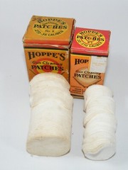 VINTAGE HOPPE’S GUN CLEANING PATCHES NO. 2 .22-.270 CAL & NO. 3 .270-.35 CAL