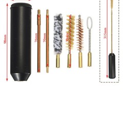 9mm Gun Cleaning Kit Bore Brush Set Bronze Cotton Mop Rod Tool