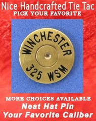 325 WSM Short Magnum Caliber Cartridge Hat Pin Shooting Jacket Pin Tie Tack Gun