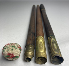 Vintage Wood & Brass 3 Piece Shotgun Cleaning Rod With Soft Tip