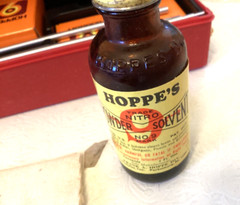 Vtg. Hoppes U22, 22 Cal Rifle Gun Cleaning Kit With Red Storage Box