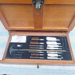 Outer Universal Wood Gun Cleaning Kit Box For Rifles Handguns Shotguns Complete