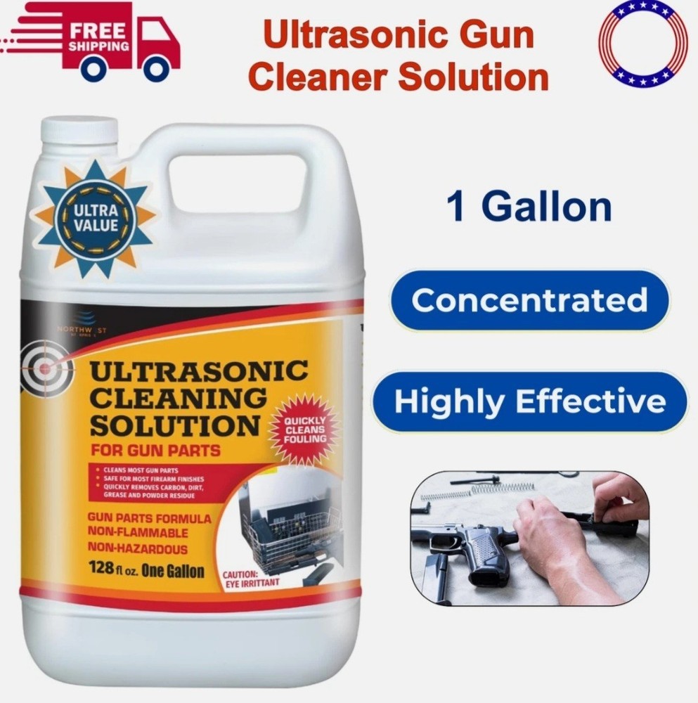 New UltraSonic Gun Cleaner Solution For Gun Parts Cleaning, Concentrate 1 Gallon