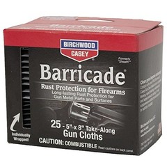 Birchwood Casey Barricade Gun Cloths 25 Pack Anti Rust Protection Wipes 5×8