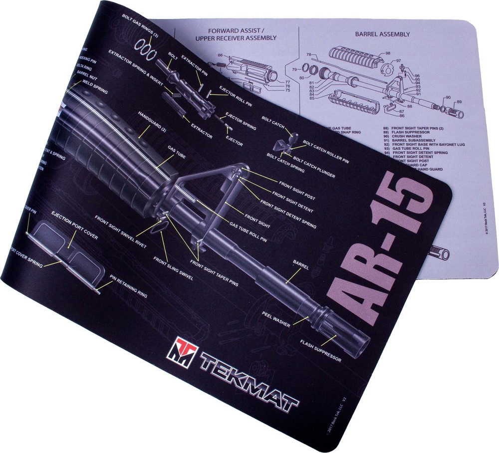 TekMat 36in Printed Gun Cleaning Mat Cutaway Dbl Side, Grey, TEK-36–CA-DBL