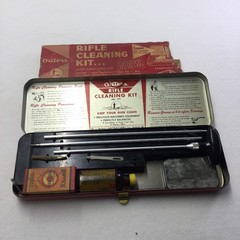 Vintage Outers Rifle Cleaning Kit No 477 Red Metal Case Gunslick Tin Hunting