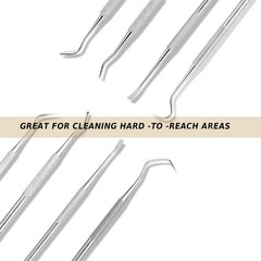 20 Pcs Gun Cleaning Brushes & Picks Kit Set Brass Steel Nylon Double Ended Gu…