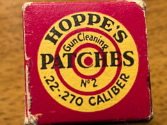 Vintage HOPPE’S Gun Cleaning Patches, No.2 Full Box .22-.270 caliber