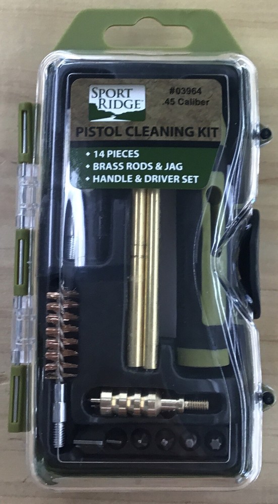 Sport Ridge Pistol Cleaning Kit .45 cal 14 Pieces Brass Rods & Jags