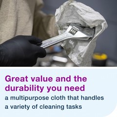 Tork Light Duty Cleaning Cloth Giant Roll, White W1, 1450 Count, Wet/Dry Use