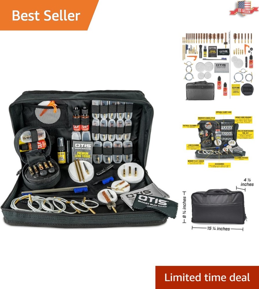 Complete Otis Elite Gun Cleaning Kit with Bronze Brushes & Memory-Flex Cables