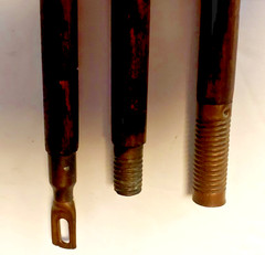 Antique 3 Piece Wood Rifle Gun Shotgun Cleaning Rod w/ Brass Fittings 36″