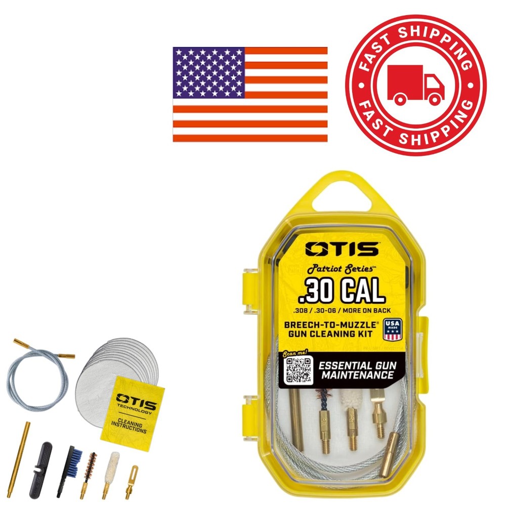 30 Caliber Rifle Cleaning Kit with Cotton Patches for Thorough Residue Removal
