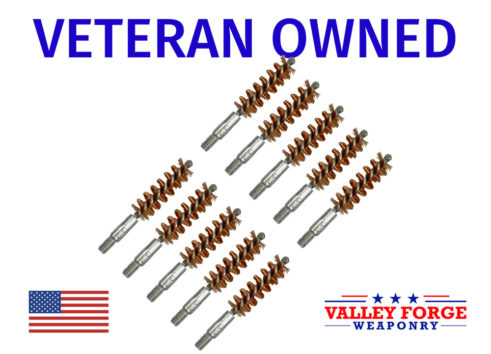 10pk Bronze Gun Cleaning Bore Brushes .38/.357/9mm Caliber Pistol