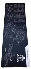 Ultimate Rifle Build 12″ x 36″ Gun Cleaning Mat Black AR-15 Exploded View