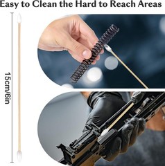 400/200 Ct 6 Inch Double-Ended Gun Cleaning Swabs with Bamboo Sticks – Ideal for