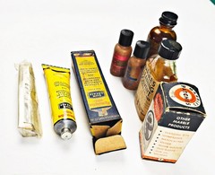 Nice Lot Of Marbles Gun Maintenance Items Solvent Grease Patches Oil Etc