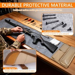 Large Gun Cleaning Mat Portable Foldable Shooting Pad with Tool Storage Pocket