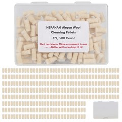 .177 Caliber Cotton Felt Cleaning Pellets, 300 Counts with Storage Box,