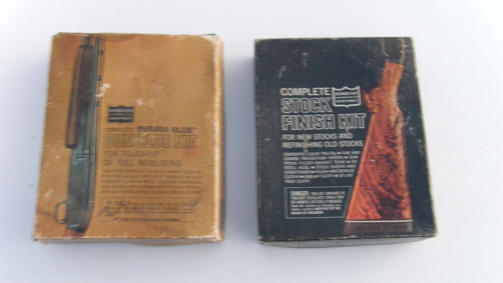 Vintage Birchwood Casey Stock Finish Kit Walnut & Perma Blue Gun Blue Kit