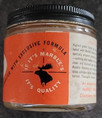 Marble’s Satchi-Patches Small Jar 714 Paper Label Marble Arms Corp Gladstone MI