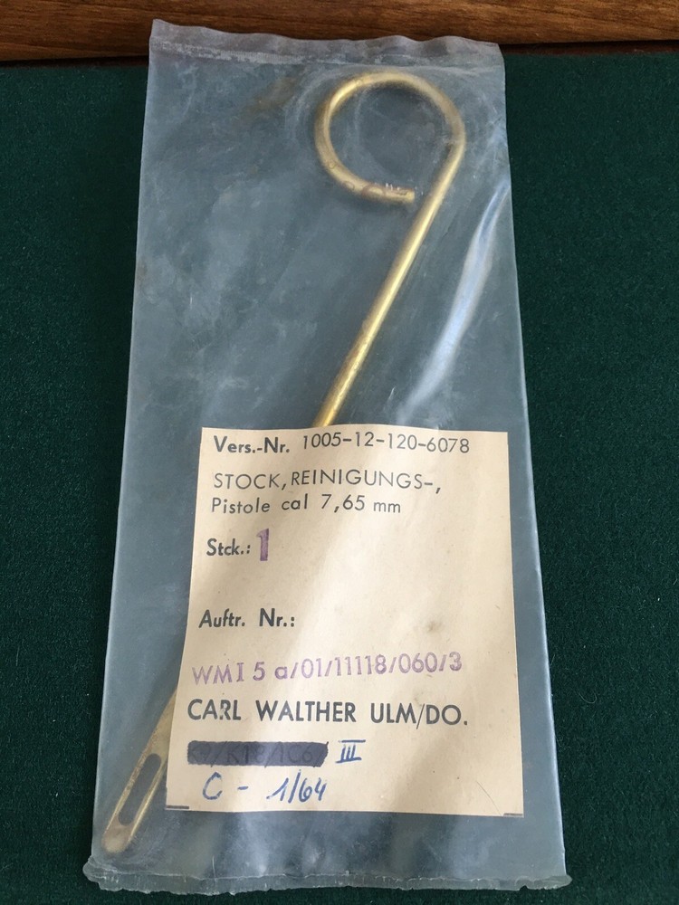 Vintage Walther PPK / PP Brass Cleaning Rod – New Old Stock / NOS