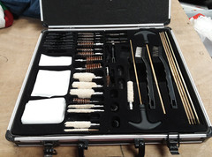 Gun Cleaning Kit Case & Contents Brushes, Mops, Jags More See Pics