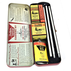 Vtg Outers Gunslick Shotgun Cleaning Kit No. 478 Red Metal Box