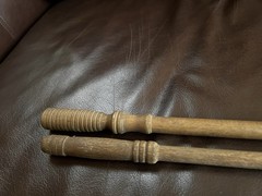 2- 3 Piece Vintage Large Bore Shotgun Gun Cleaning Rods Wood Wooden Brass