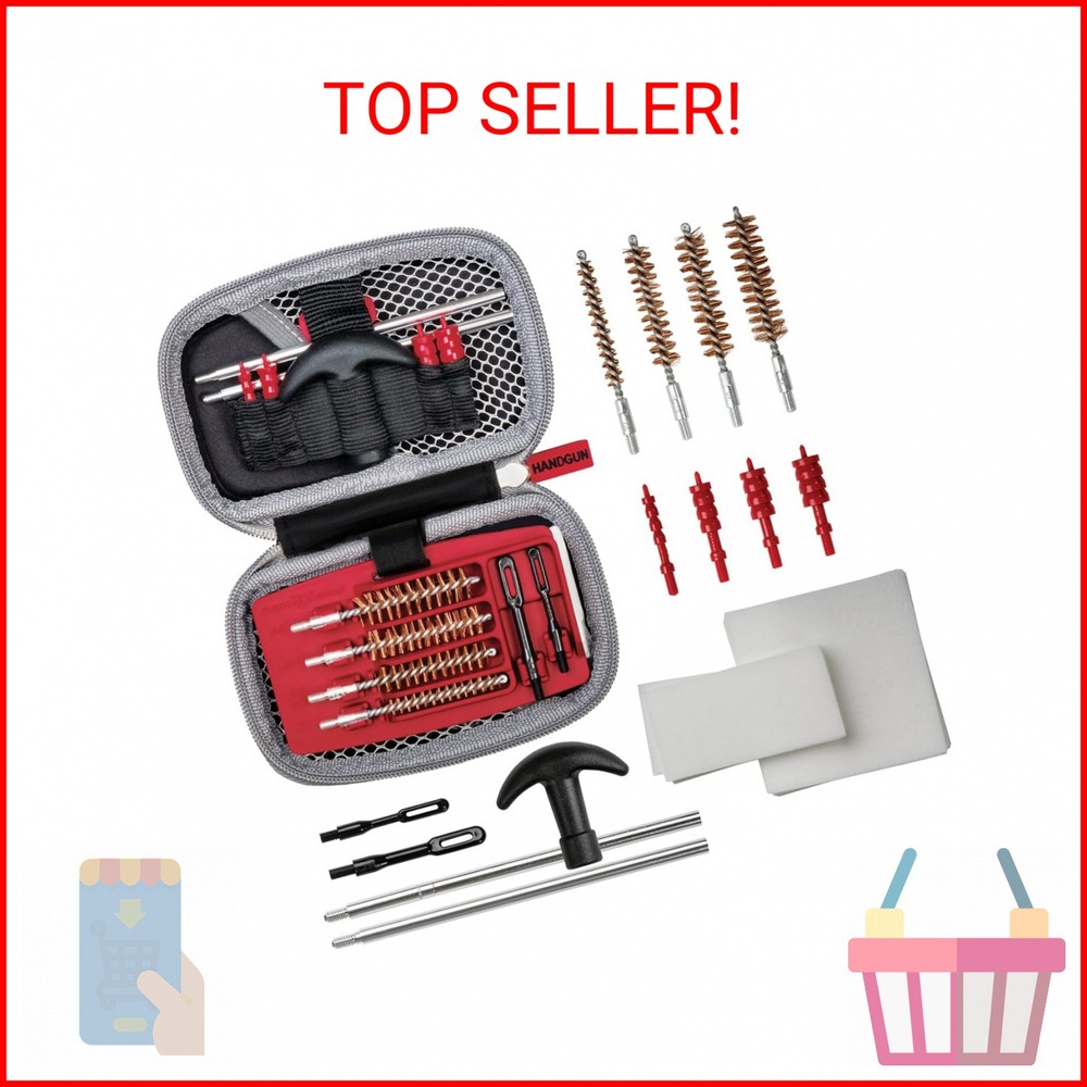 Real Avid Handgun Cleaning Kit – All-In-One 13 Piece Pistol Cleaning Kit with Cl