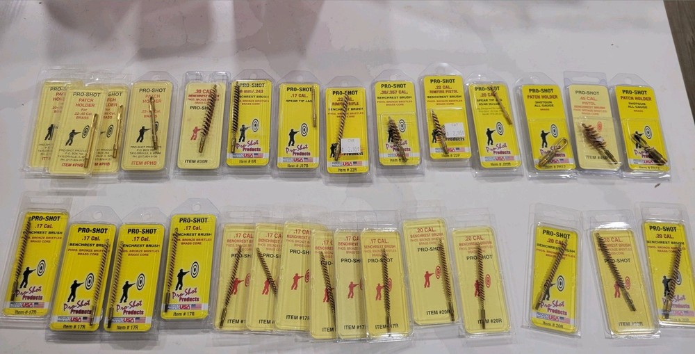PRO-SHOT PRODUCTS PRO-SHOT CLEANING BRUSH & PATCH BRONZE – Lot of 29