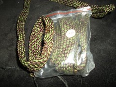 Rope Cleaners for 12 gauge, 223, 30 Cal, 44-45 cal, new, embedded brush