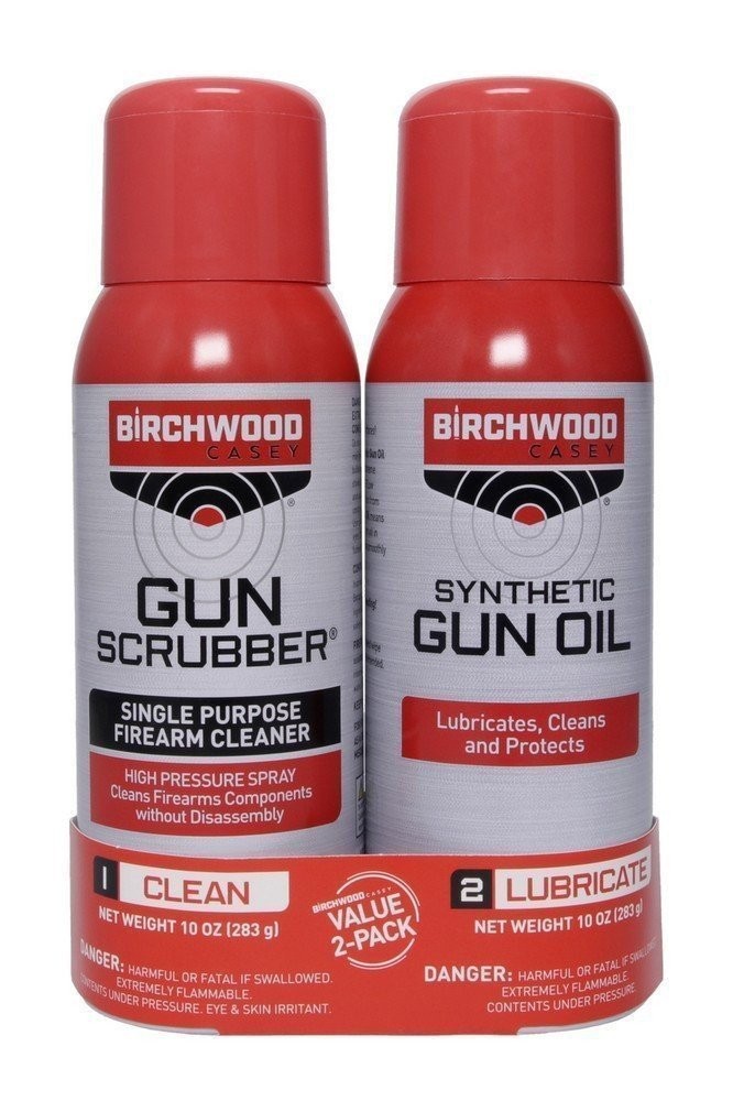 Birchwood Casey Gun Scrubber & Synthetic Gun Oil Aerosol Combo 2 Per Pack 33302