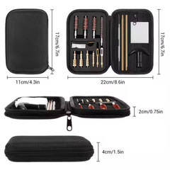 Universal Gun Cleaning Kit 16 Piece Set Bronze Bore Brushes Brass Jags