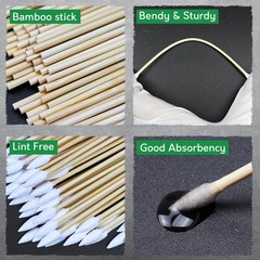 Gun Cleaning Kit – 6″ Cotton Swabs & 2″ Lint-Free Patches, Highly Absorbent Supp