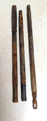 Antique Three Piece Wooden & Brass Gun Cleaning Rod From England Rough Works