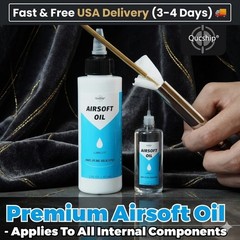Airsoft Oil 2 Oz & 1 Oz Needle Oiler 100% Silicone Air Gun Oil, Multi-Purpose Ai