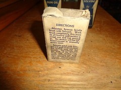 2 Vintage JC Higgins Sears Roebuck Solvent Bottle Guns & Reels &Empty Patch Box