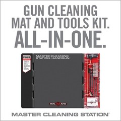 Real Avid Handgun Cleaning Station | With Gun Mat, Rods, Jags, Brushes, Patches