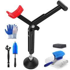 7-piece motorcycle cleaning kit, including Portable Lift Jack for Chain