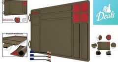 Soft Polymer Gun Cleaning Mat 15.9″ x 9.8″ with Convenient Organizer Tray